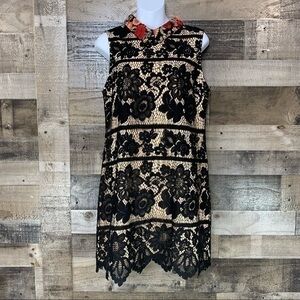 Gianni Bini Endless Rose Mini Black Lace Dress SZL